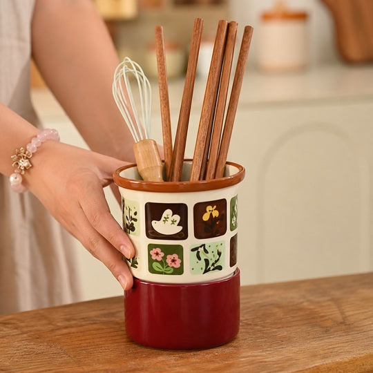 Counter Cutlery Holder with chopsticks and whisk