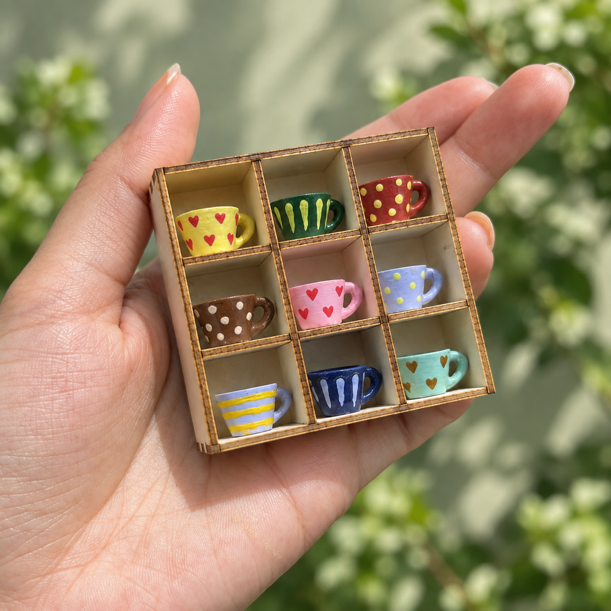 Cozy Miniature Cup Shelf — palm scale