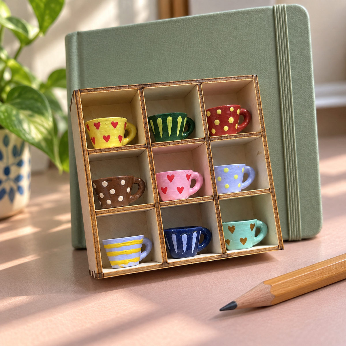 Cozy Miniature Cup Shelf — desk decor