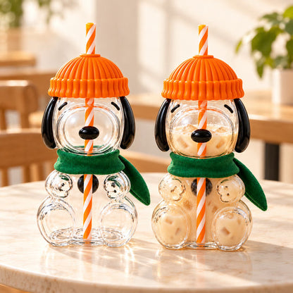 Two Cozy Puppy Sippers on a cafe table