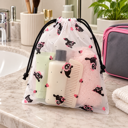 CozyNest bag holding travel toiletries