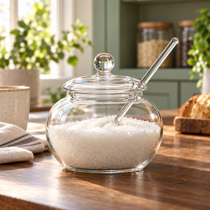 Crystal Scoop Glass Jar complete set