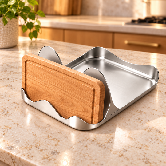 Chopping board held in the small front slot