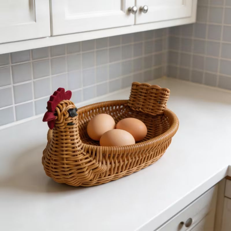 Hen Shaped Handwoven Basket