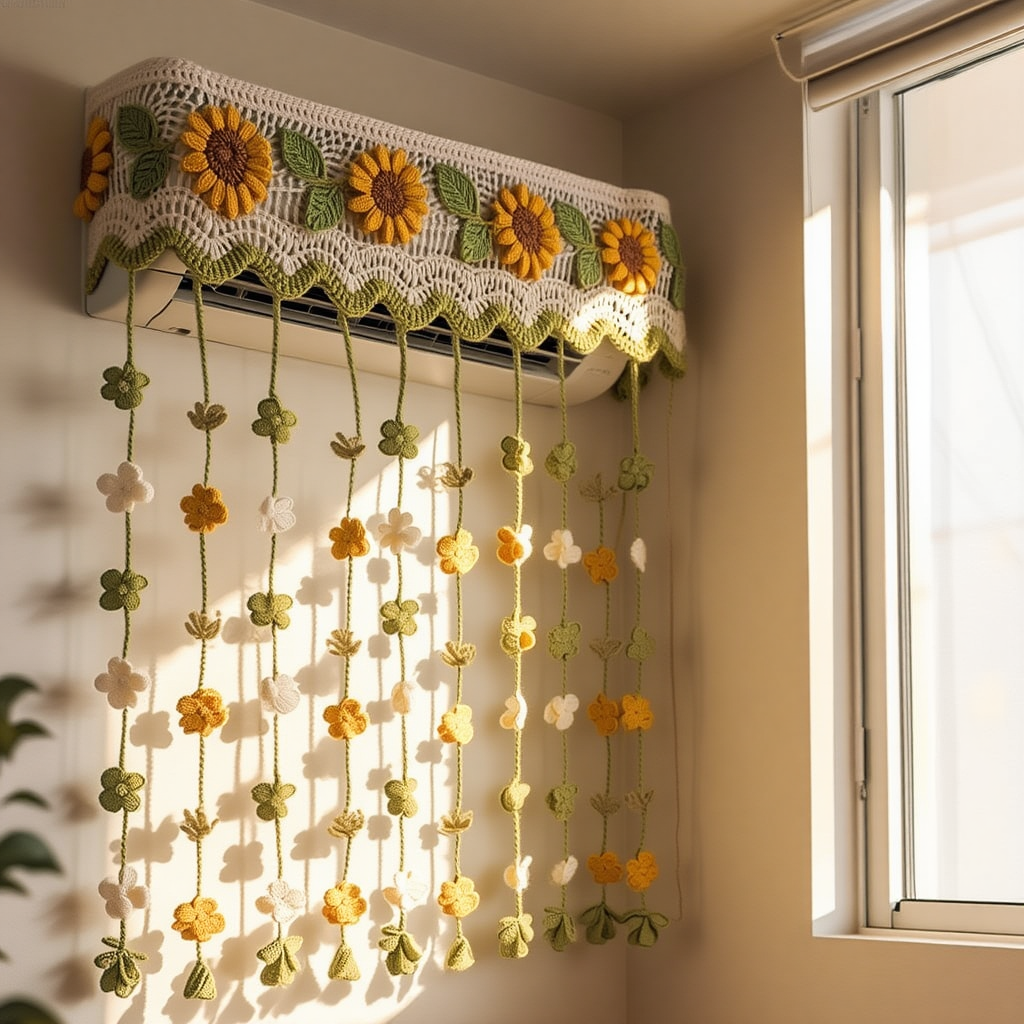 Sunflower Crochet AC Cover