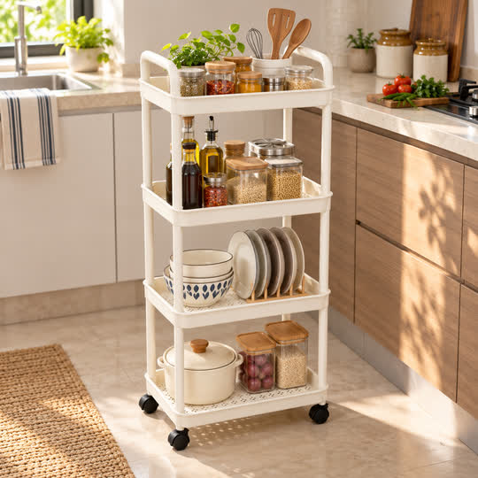 EasyGlide Storage Trolley in a modern kitchen
