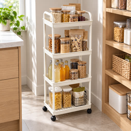 EasyGlide Storage Trolley organizing pantry essentials