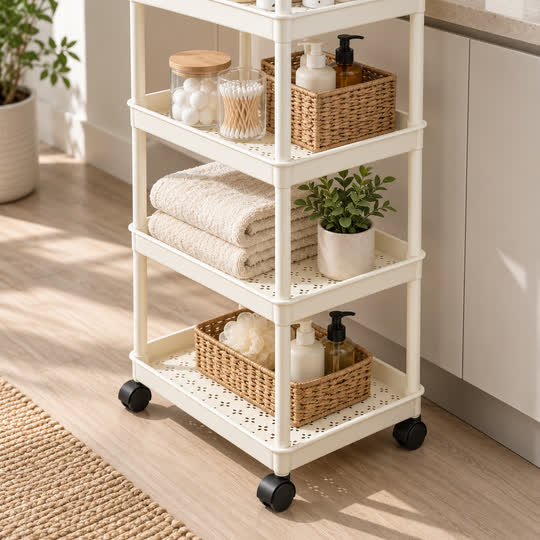 EasyGlide Storage Trolley tray and caster detail