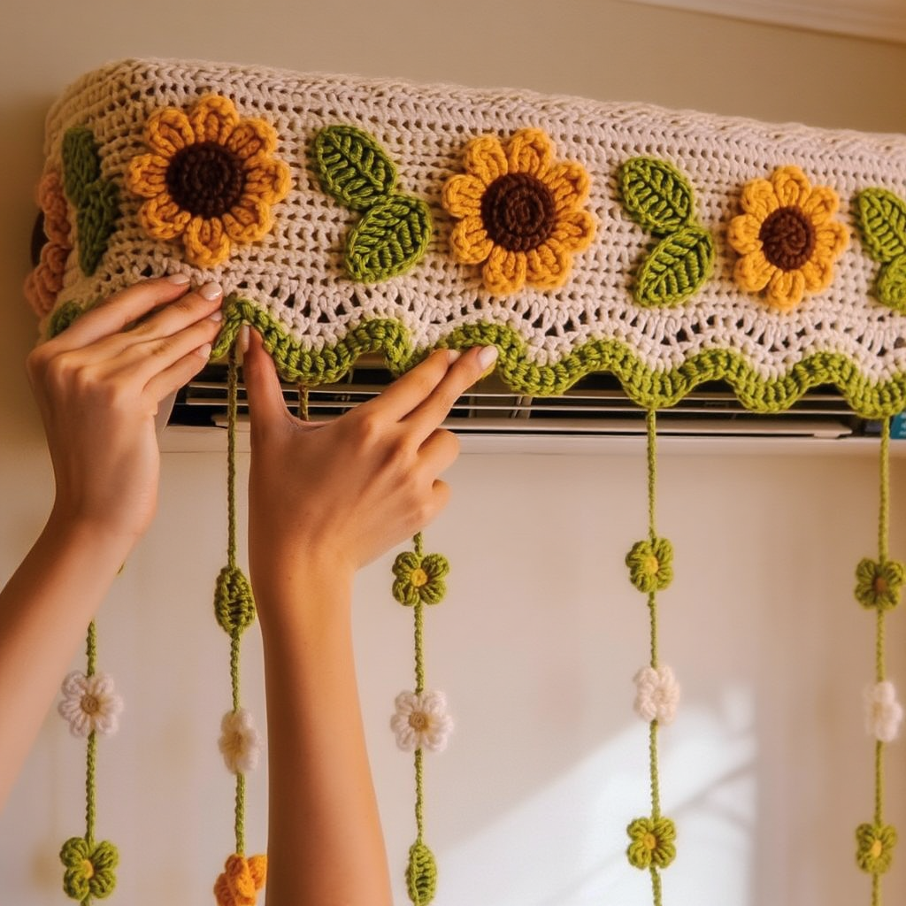 Sunflower Crochet AC Cover