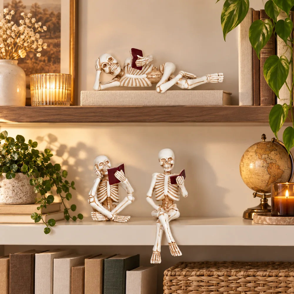Reading Skeletons Figurines — view 1