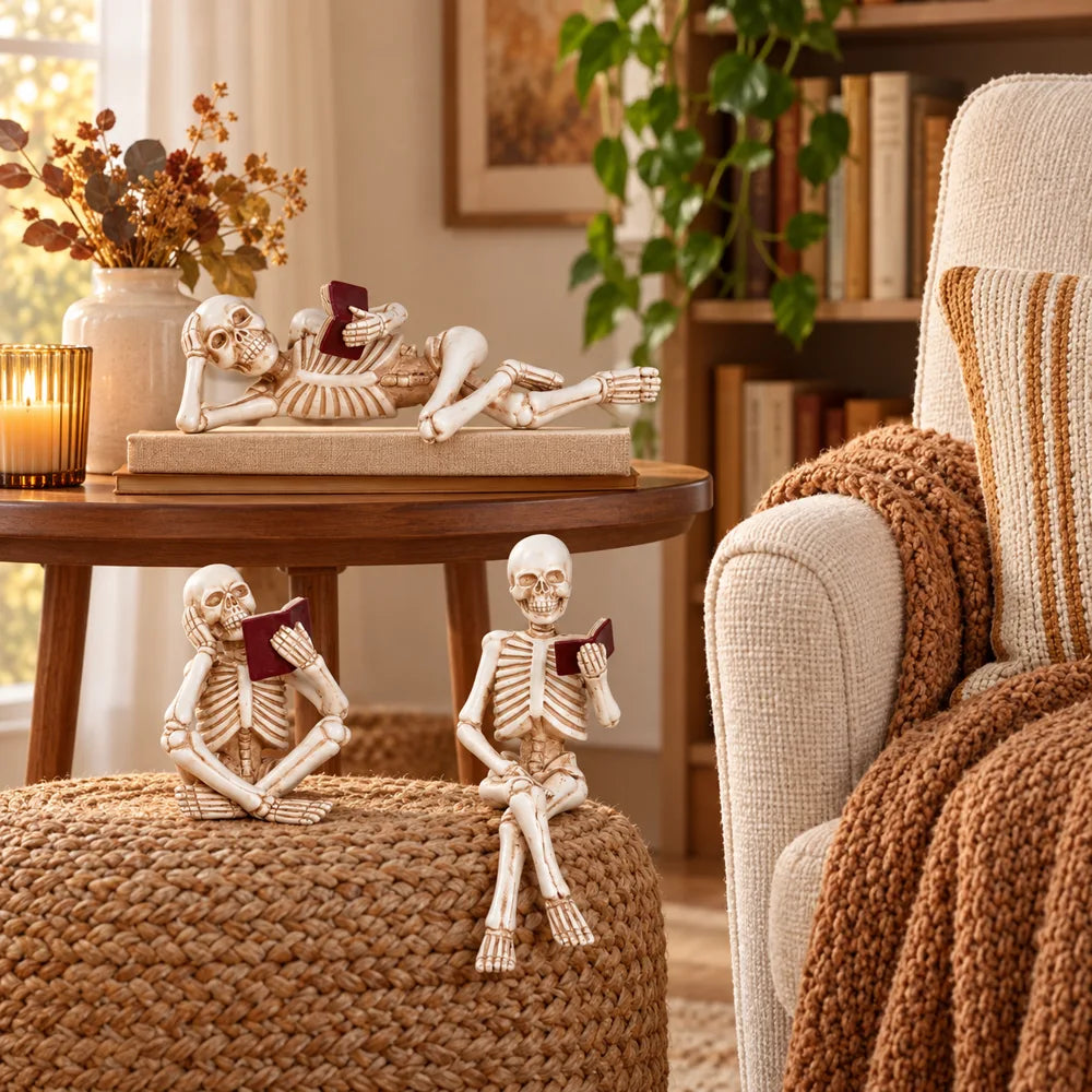 Reading Skeletons Figurines — view 3