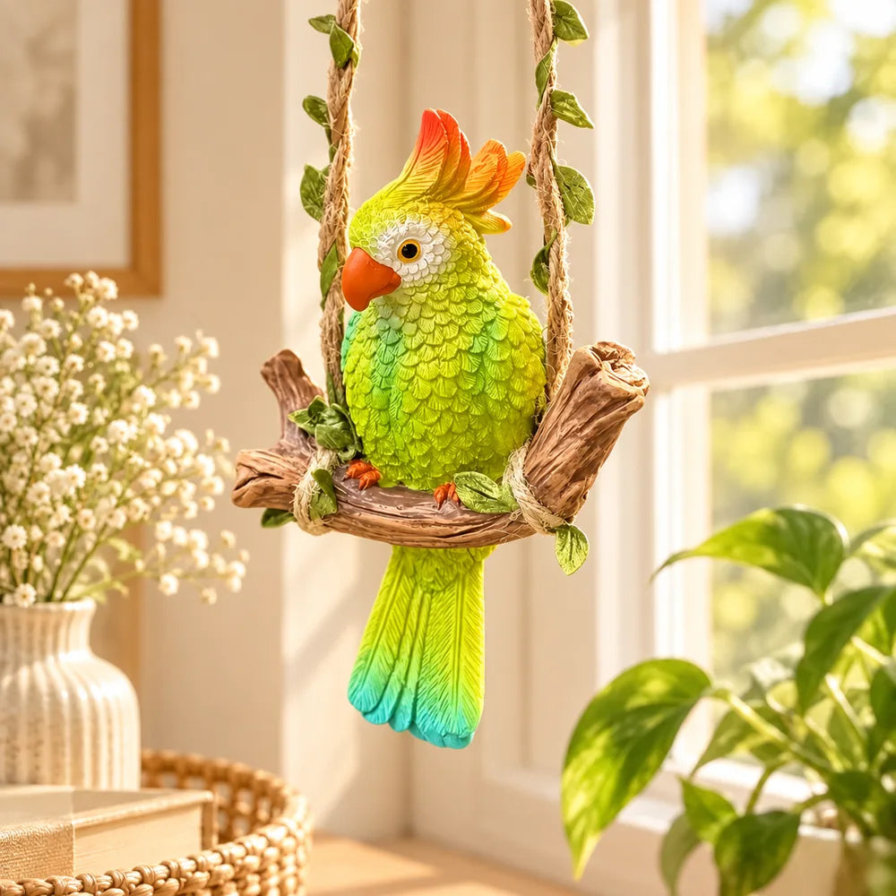 Hanging Parrot Decor Ornament — view 1