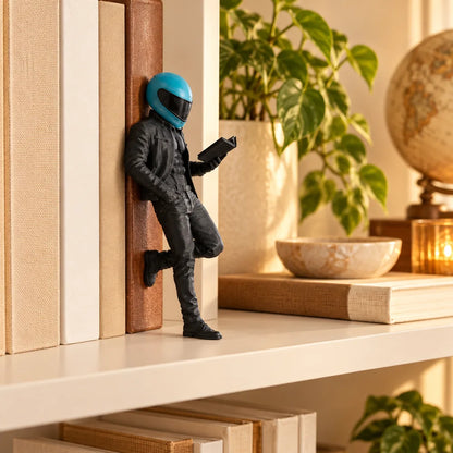Biker Reader Bookshelf Decor — view 1