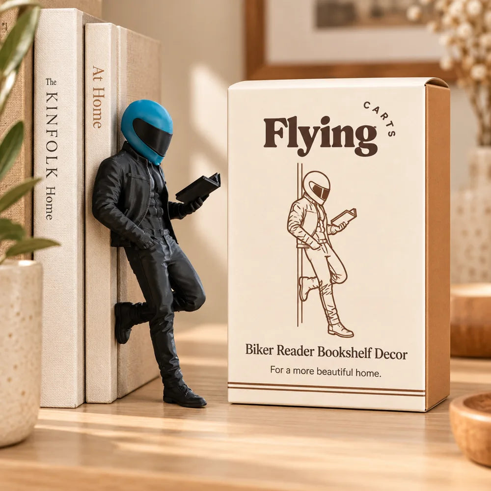 Biker Reader Bookshelf Decor — view 6