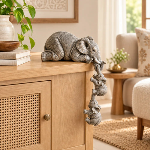 Mother & Baby Elephant Figurine — view 1