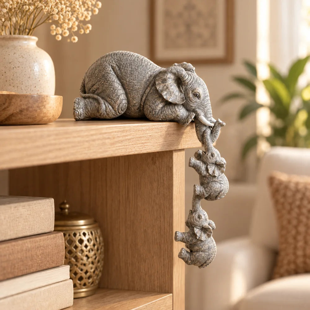 Mother & Baby Elephant Figurine — view 3