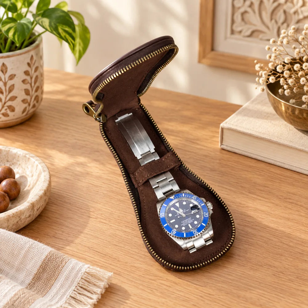 Vintage Leather Watch Sleeve — view 1