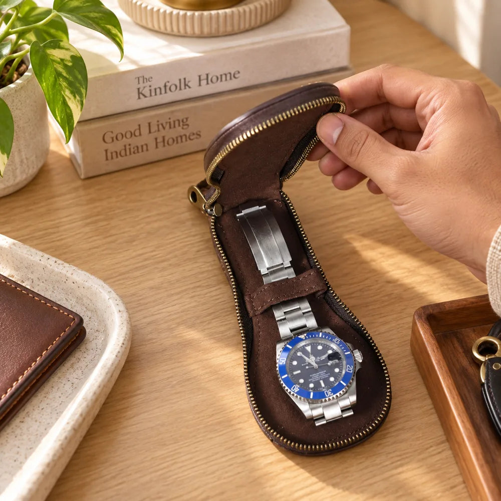 Vintage Leather Watch Sleeve — view 2