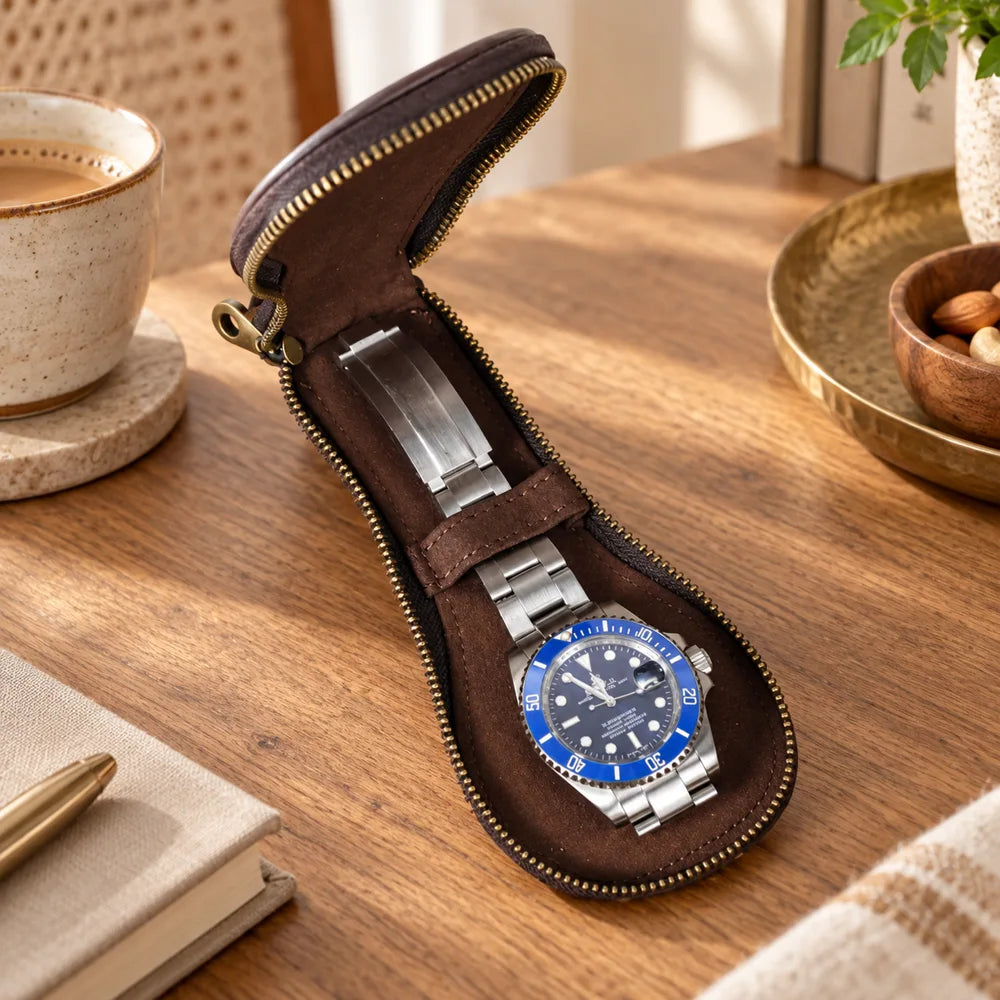 Vintage Leather Watch Sleeve — view 3