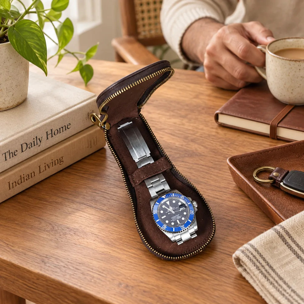 Vintage Leather Watch Sleeve — view 4