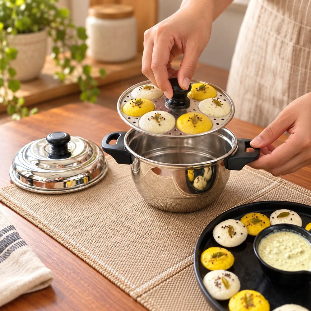 Stainless Steel Mini Idli Pot — view 2
