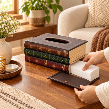 Antique Wooden Book Tissue Holder — view 3