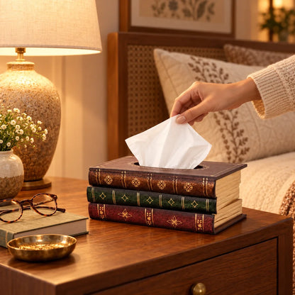 Antique Wooden Book Tissue Holder — view 4