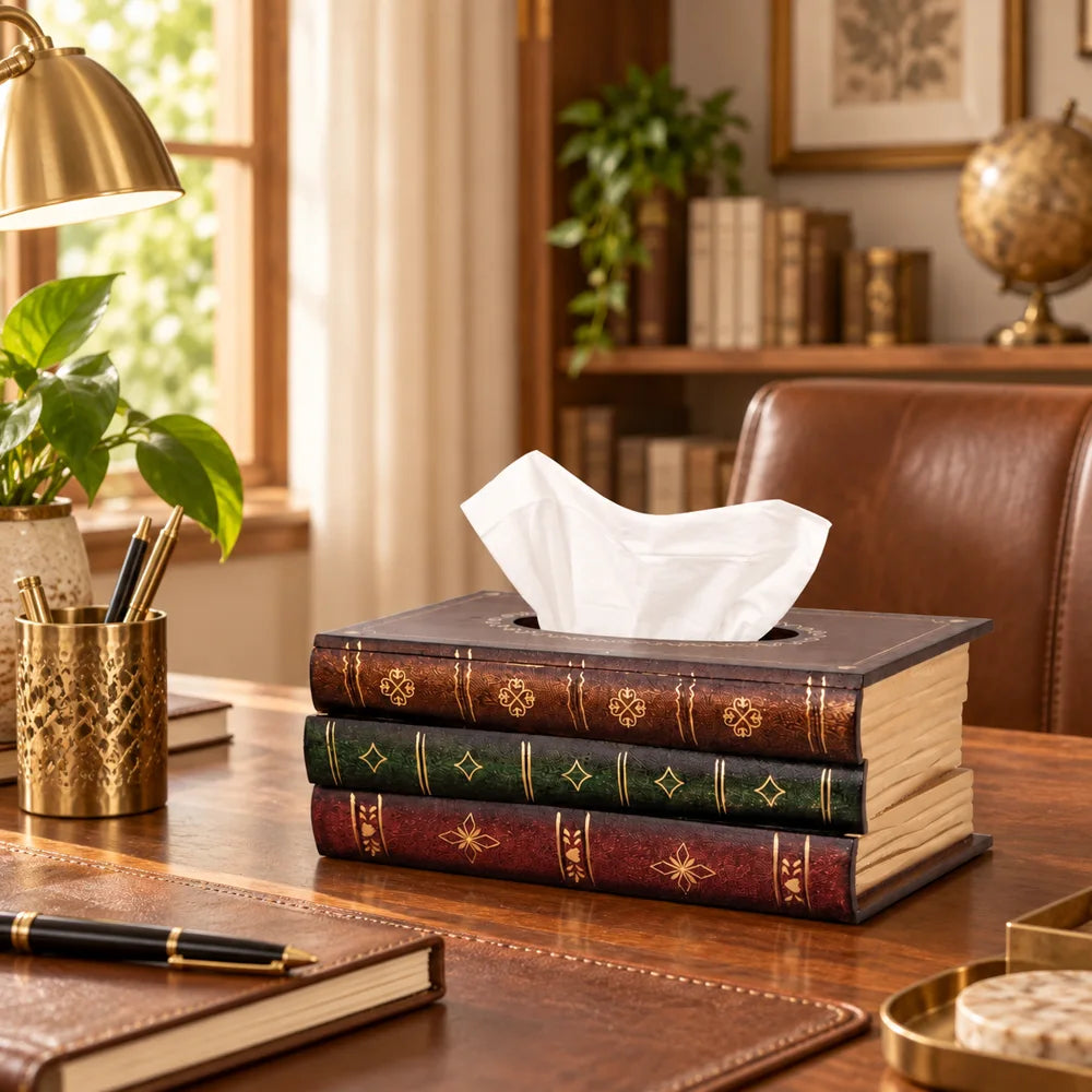 Antique Wooden Book Tissue Holder — view 5