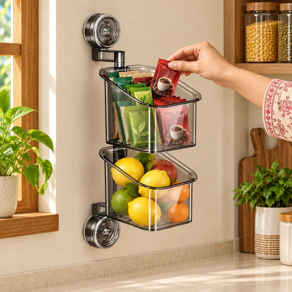Wall-Mounted Suction Cup Rotating Organizer — view 3