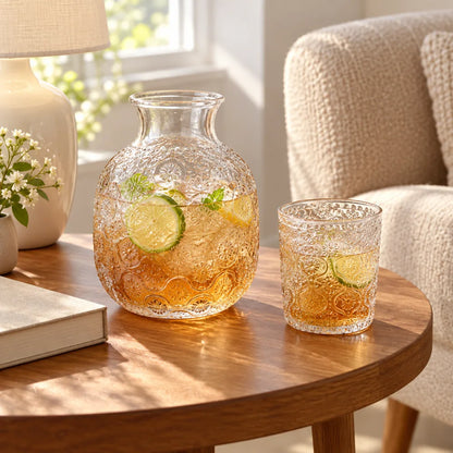 Begonia Embossed Bedside Carafe Set (540 ml Carafe & 145 ml Glass) — view 5
