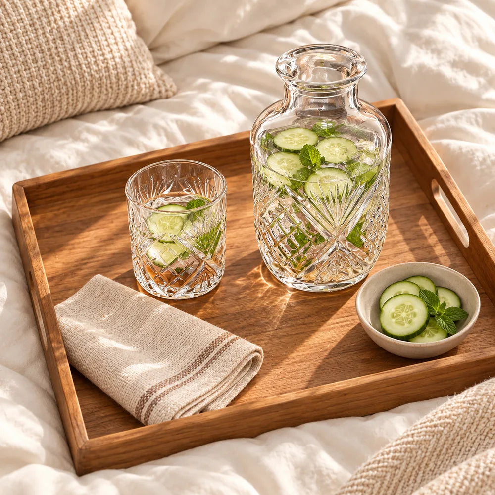 Iceflower Bedside Carafe Set (540 ml Carafe & 145 ml Glass) — view 4