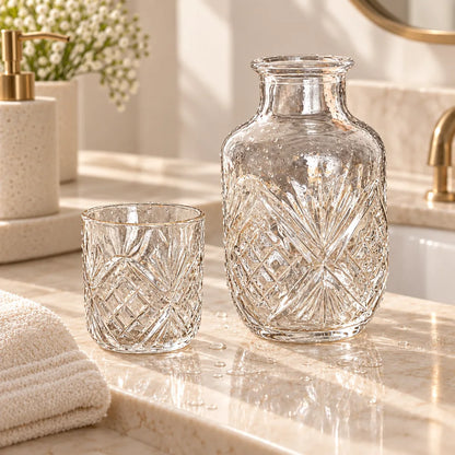 Iceflower Bedside Carafe Set (540 ml Carafe & 145 ml Glass) — view 5