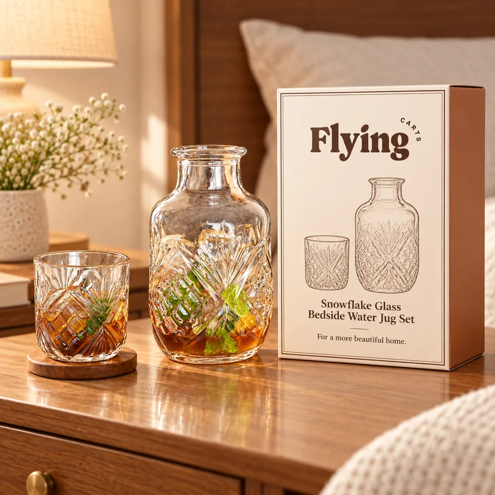 Iceflower Bedside Carafe Set (540 ml Carafe & 145 ml Glass) — view 6