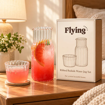 Ribbed Bedside Carafe & Glass (600 ml Carafe & 200 ml Glass) — view 6