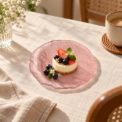 Blush Glacier Round Dessert Plates (Small Pink Plate) — view 1