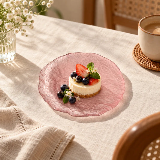 Blush Glacier Round Dessert Plates (Small Pink Plate) — view 1