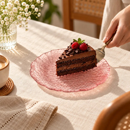Blush Glacier Round Dessert Plates (Small Pink Plate) — view 2