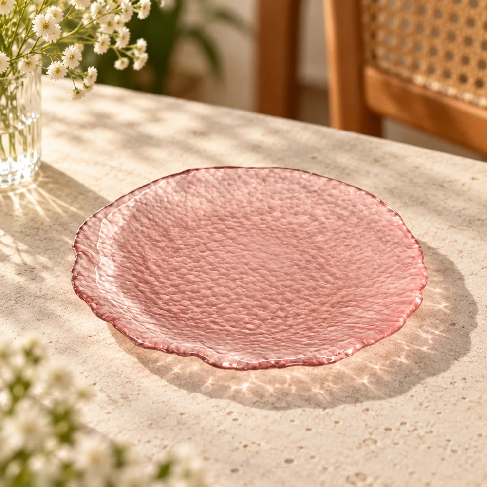 Blush Glacier Round Dessert Plates (Small Pink Plate) — view 5