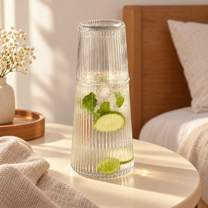 Linear Ribbed Bedside Carafe Set (Carafe & Glass) — view 1