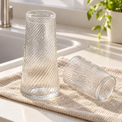 Diagonal Ribbed Bedside Carafe Set (Carafe & Glass) — view 5
