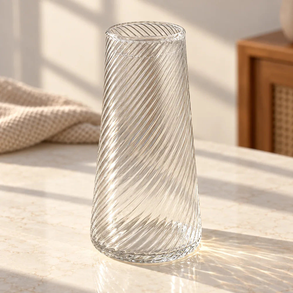 Diagonal Ribbed Bedside Carafe Set (Carafe & Glass) — view 6