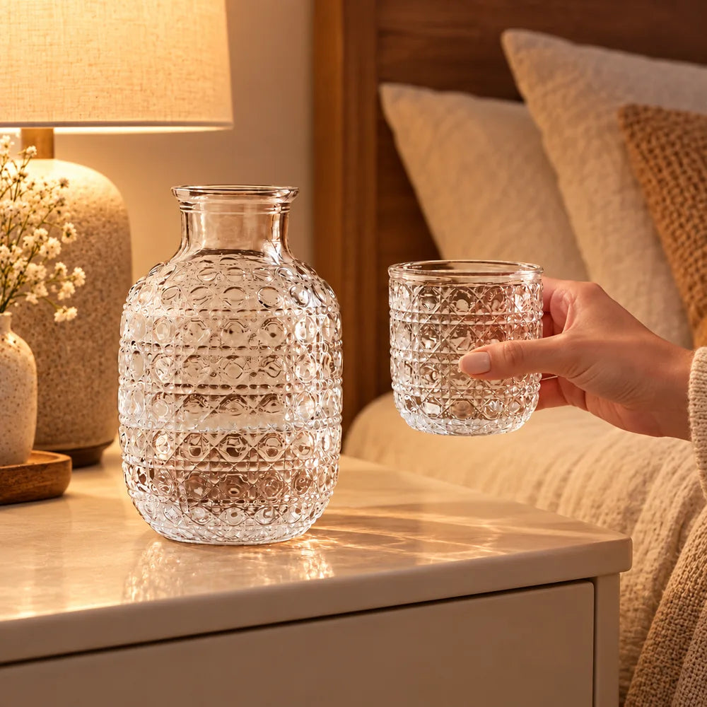 Embossed Pitcher & Glass Set (1 Pitcher & 1 Glass) — view 2
