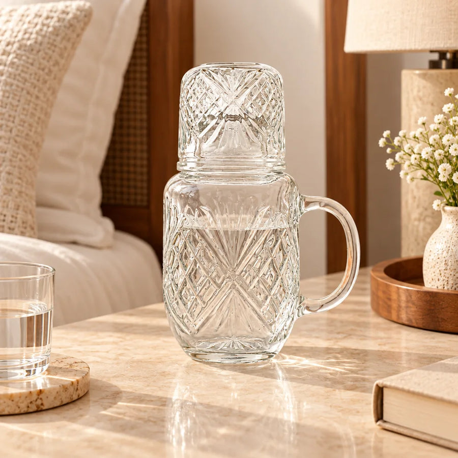 Sunburst Embossed Carafe Set (540 ml Carafe & Glass) — view 1