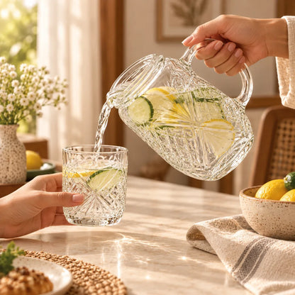 Sunburst Embossed Carafe Set (540 ml Carafe & Glass) — view 3
