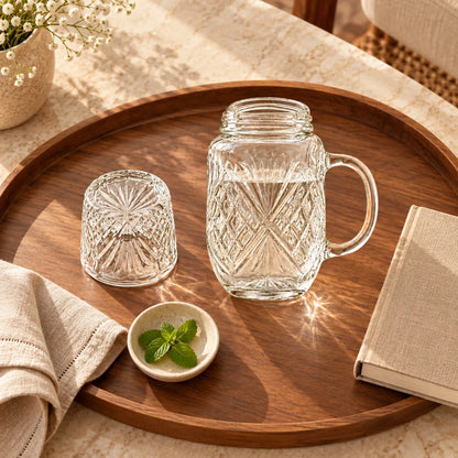 Sunburst Embossed Carafe Set (540 ml Carafe & Glass) — view 4
