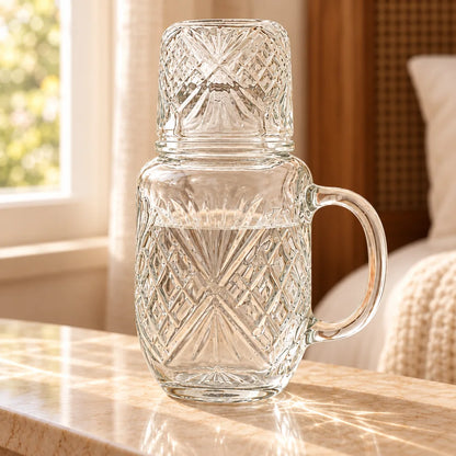 Sunburst Embossed Carafe Set (540 ml Carafe & Glass) — view 5