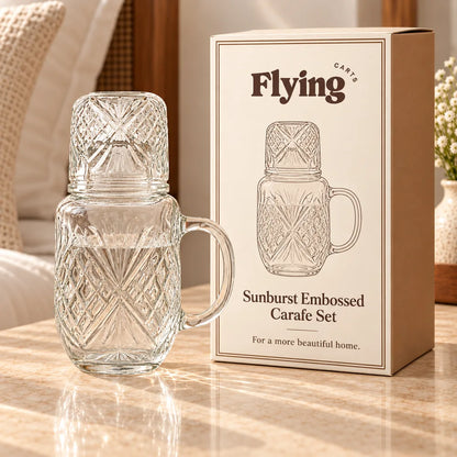 Sunburst Embossed Carafe Set (540 ml Carafe & Glass) — view 6