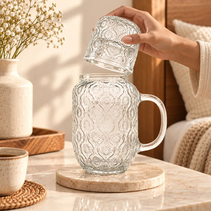 Orbit Embossed Carafe Set (540 ml Carafe & Glass) — view 2