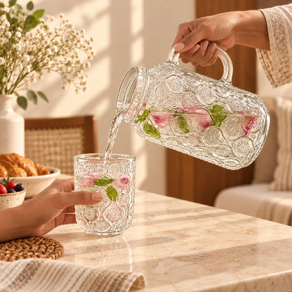 Orbit Embossed Carafe Set (540 ml Carafe & Glass) — view 3