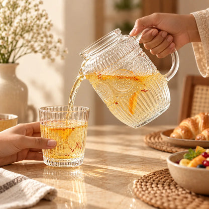 Linear Glass Carafe Set (540 ml Carafe & Glass) — view 3